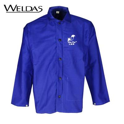 威特仕/WELDAS 火狐狸电焊服 阻燃隔热防烫工作服上衣33-6830 蓝色 L 1件 企业专享