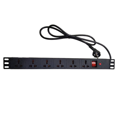 虎加虎(HJH)塑料壳6位10A 带开关机架式PDU 1U HJHPDUSL2506-1U-2