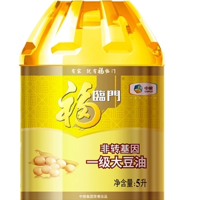 【仅青岛】福临门非转基因一级大豆油5L/桶