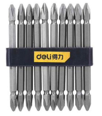 得力DeLi 风动批头， 十字双头 1/4×100LPH2，DL6903,10支/盒 MNZ204