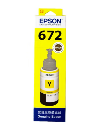 爱普生原装672墨水黄色L360L351L313L310L363L485L383L380连供打印机墨盒 T6724 1支装-融创集采商城